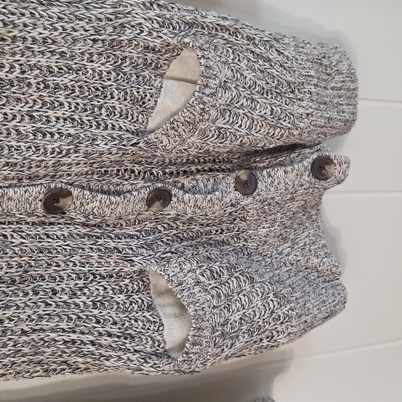 American Eagle Outfitters Cream Black Knit Grandpa Eclectic 00s Sweater Womens S - Picture 2 of 9